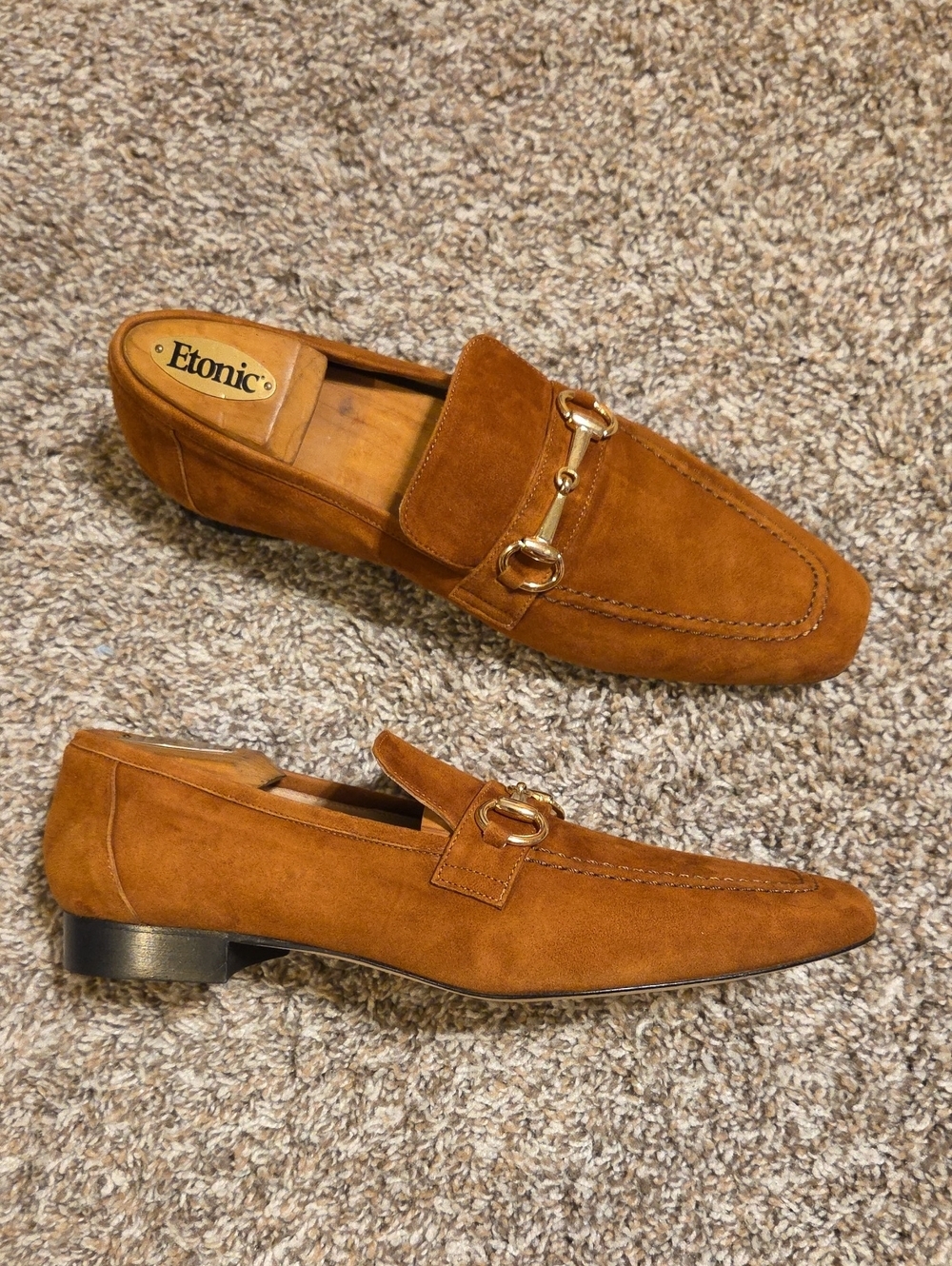 M BY BRUNO MAGLI Simona Suede Horsebit Loafer - Cognac Brown